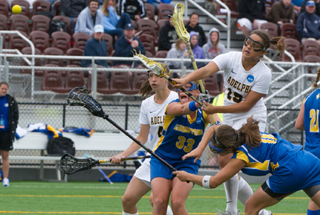 DeVito ROBERT O'ROURK PHOTO | Adelphi junior and Shoreham graduate Erica DeVito tallied seven points in the Panthers' national championship win Sunday over Limestone.