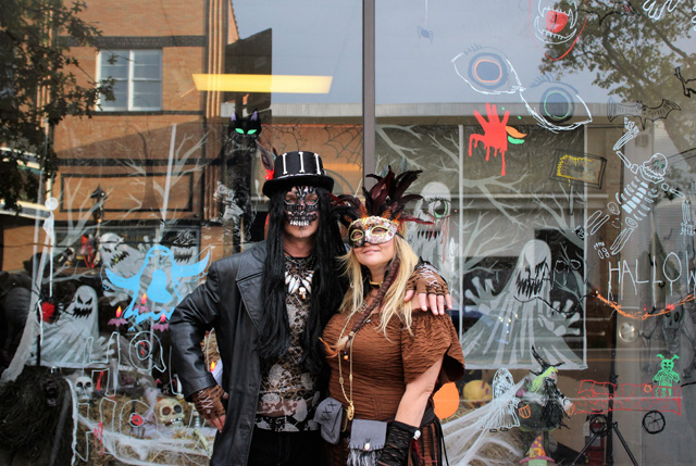 John Golden and Diane Tucci dressed as Witch Doctors. Diane is one of the organizers of downtown Riverhead’s 1st annual Halloween Fest and the Executive Director of the Riverhead Business Improvement District.