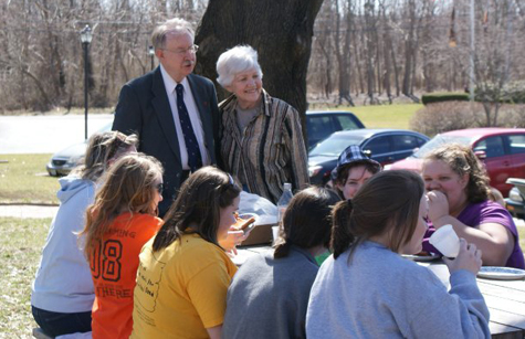 COURTESY FILE PHOTO | Jerry and Fern Hill speaking to young women at the ranch named in honor of their son. The home will now house girls for the first time.