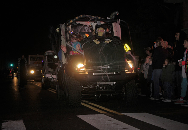 A ghoulish trio of Kawasakis.