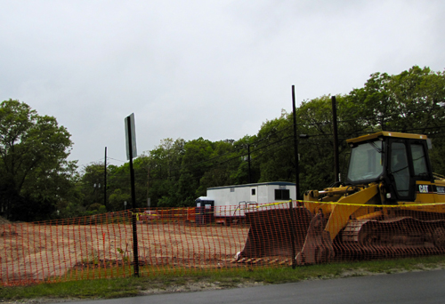 Clearing began last week at the corner of Cypress Avenue and Flanders Road in Flanders, where is a new 7-Eleven store is being built. (Credit: Tim Gannon)