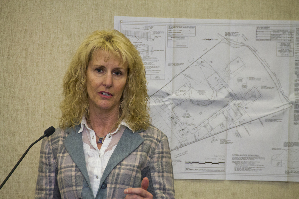 Kent Animal Shelter executive director Pam Green addresses the Pine Barrens Commission during a public hearing Wednesday. (Credit: Paul Squire)