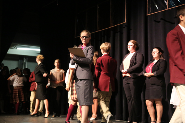 Skylar Wowak plays principal Rosalie Mullins in 'School of Rock' at Riverhead High School this weekend. (Credit: Krysten Massa)