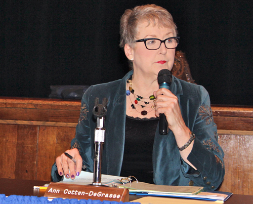 Riverhead School Board president Ann Cotten-DeGrasse. (Credit: Jennifer Gustavson, file)