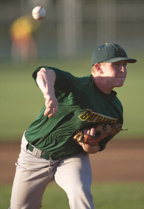 GARRET MEADE PHOTO | Center Moriches pitcher Mike O'Reilly, a former Shoreham-Wading River High School star, had eight strikeouts in seven innings.