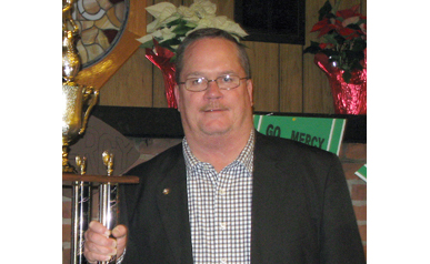 COURTESY PHOTO | Robert Boden during a presentation of McGann-Mercy High School's Boden Memorial Football Award last year.