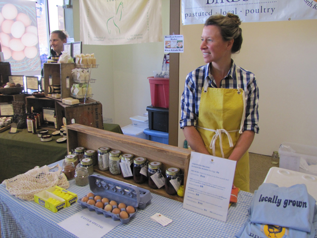 The eggs being sold at Saturday's Riverhead Farmers Market by Holly Browder of Browders Birds were not part of the Easter Egg hunt.
