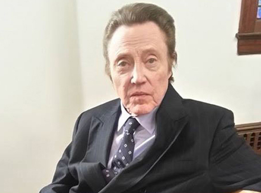 Christopher Walken at Temple Israel on Northville Turnpike Monday. (Credit: Judy Sky Leavitt)