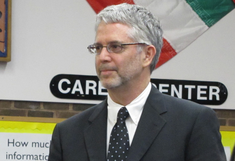 NEWS-REVIEW FILE PHOTO | Shoreham-Wading River superintendent Steven Cohen at the meeting to appoint him last June.