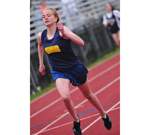 BILL LANDON FILE PHOTO | Shoreham-Wading River sophomore Courtney Clasen won three events against Hampton Bays Tuesday.