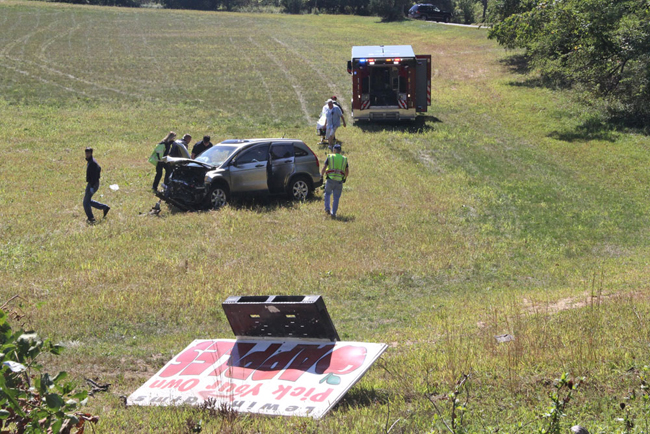 A Honda SUV was one of two vehicles involved in the accident Thursday. (Credit: Carrie Miller)