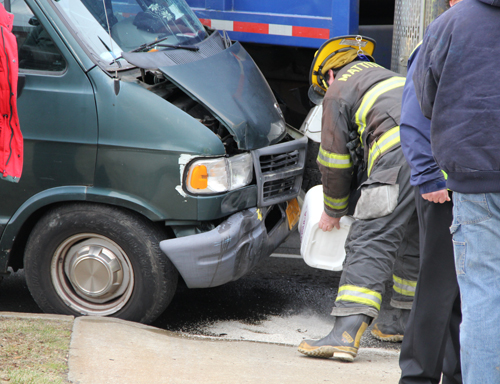 Crashin Laurel CARRIE MILLER PHOTO | Firefighter at the scene of a crash Tuesday in Laurel.