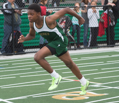 McGann-Mercy sophomore Dale Kelly finished second in the 400-meter dash at Friday's Division III Championship. (Credit: Robert O'Rourk)