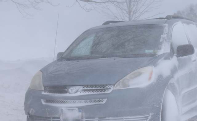 The scene of a seven-car pileup in Jamesport Sunday morning. (Credit: Grant Parpan)