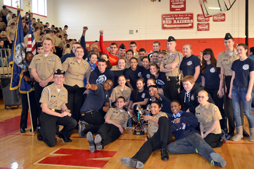 The Riverhead NJROTC drill team (Credit: Riverhead Central School District)