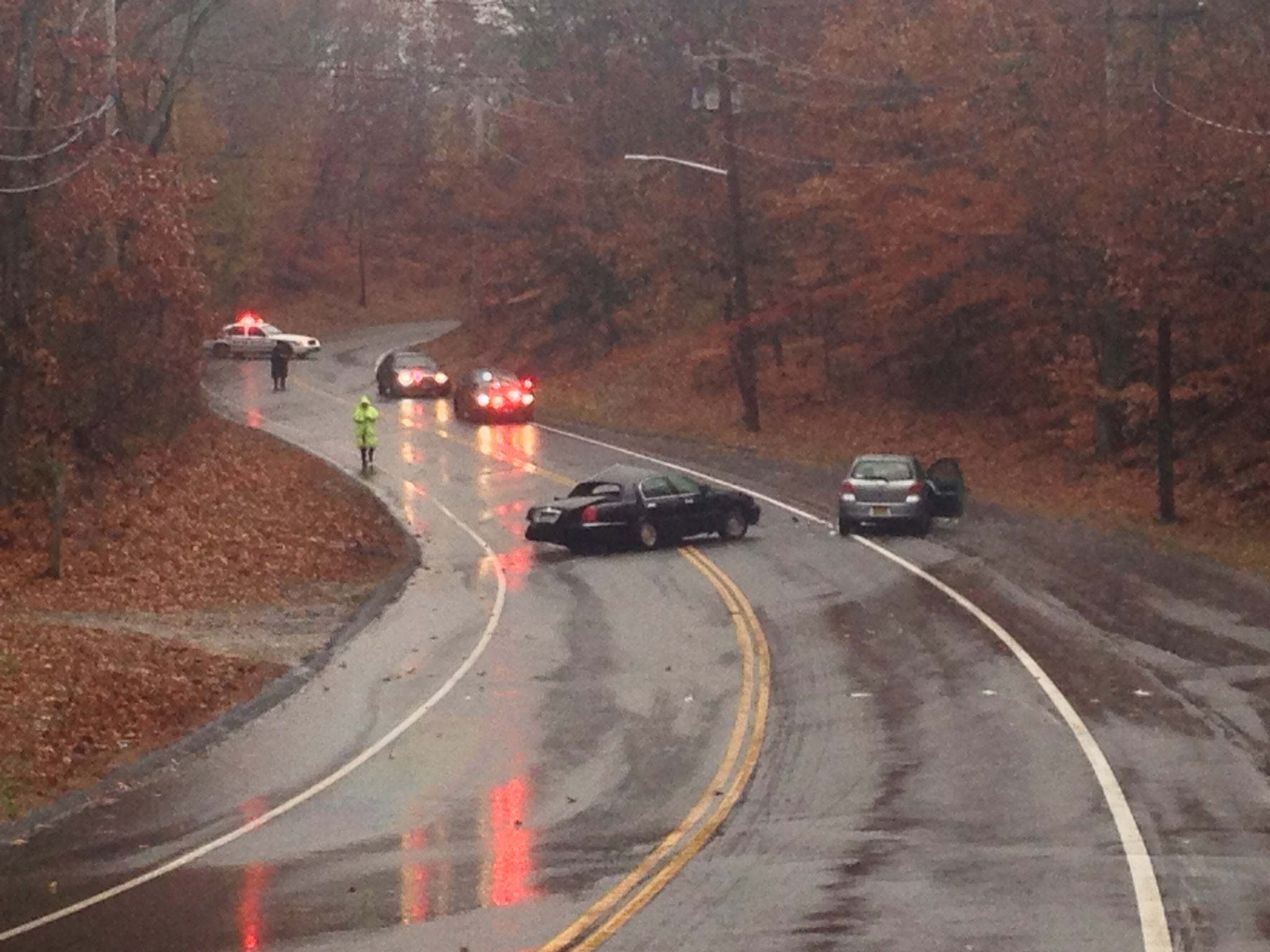 Sound Avenue is expected to be closed near the scene of the crash for several more hours. (Credit: Joe Werkmeister)