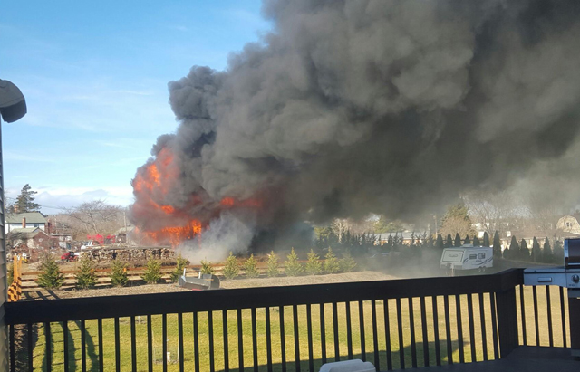 Calverton barn fire Saturday
