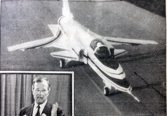 Vice President George Bush in Calverton in 1984. (Credit: News-Review archives)