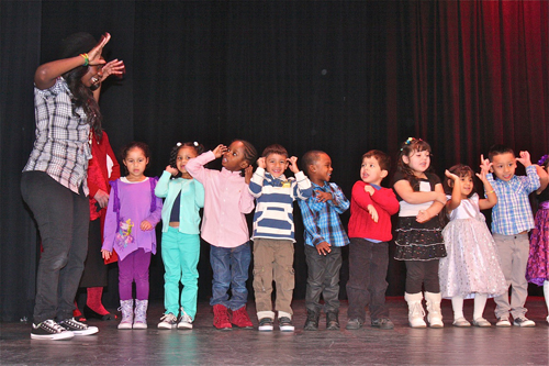 BARBARAELLEN KOCH PHOTO | The children singing the classic nursery rhyme "Five Little Monkeys."