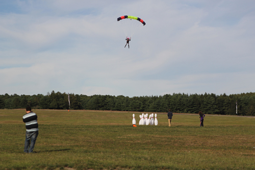 JENNIFER GUSTAVSON PHOTO | Skydive Long Island and All-Star bowling sponsored Sunday's human bowling ball event to benefit Brendan House.