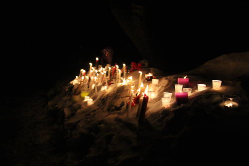 About 7 people attended Monday's vigil. (Credit: Jen Nuzzo)
