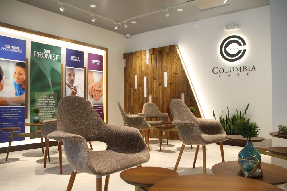 The waiting area inside the Columbia Care medical marijuana dispensary in Riverhead. (Credit: Paul Squire)