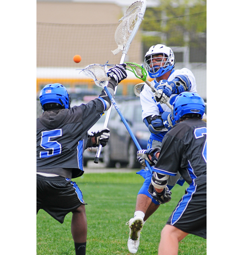 Riverhead goalkeeper John Roca played on attack in Saturday's win over Copiague, scoring his first varsity goal. (Credit: Bill Landon)