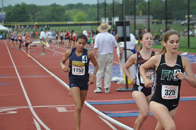 Shoreham-Wading River sophomore Katherine Lee competed at the state championships last June. (Credit: Joe Werkmeister, file)