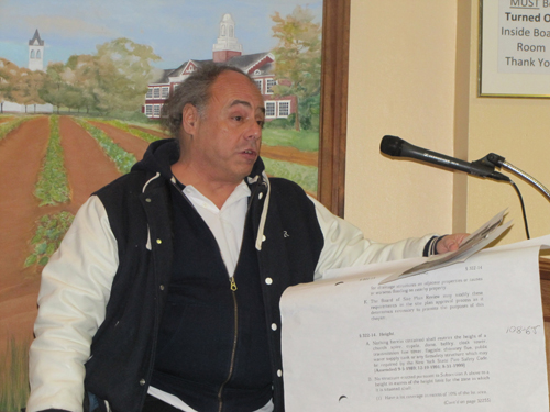 Eugene Lafurno at Wednesday night's public hearing in Town Hall. (Credit: Tim Gannon)