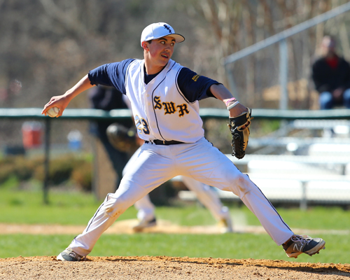 Shoreham-Wading River freshman Brian Morrell gave up his first runs of the season Thursday against Westhampton, but the Wildcats still got the win. (Credit: Daniel De Mato)