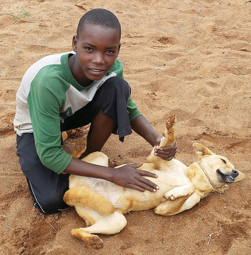 Gillian Wood Pultz said the highlight of her trip was helping children and families learn how to better care for their dogs, which included a tutorial on belly rubs. (Courtesy photo)