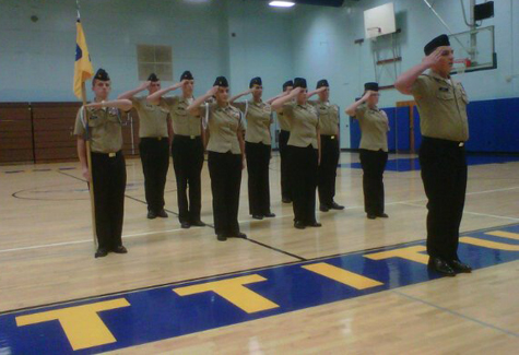 The Riverhead NJROTC drill team in 2012. (Credit: Courtesy, file)