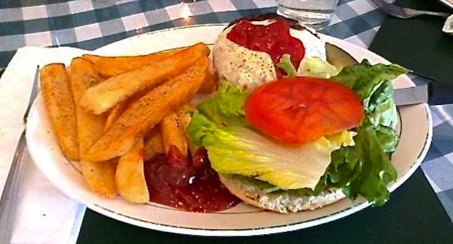 A burger at O'Malley's