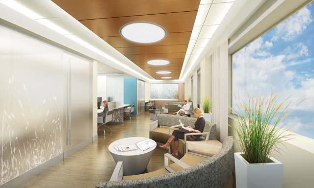 PBMC interior reception area.
