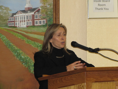 Sherry Patterson, president of the PBMC board of directors, speaks before the Planning Board Thursday