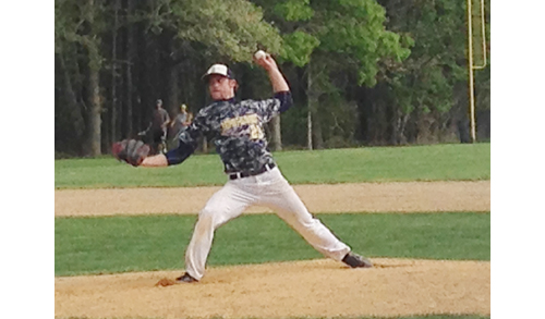 Bayport-Blue Point ace Jack Piekos pitched a complete game five-hitter against Shoreham Wednesday. (Credit: Joe Werkmeister)
