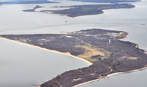 Plum TIM KELLY FILE PHOTO | Plum Island as seen from the east, with Orient point and the rest of Southold Town and other parts of the East End in the background.