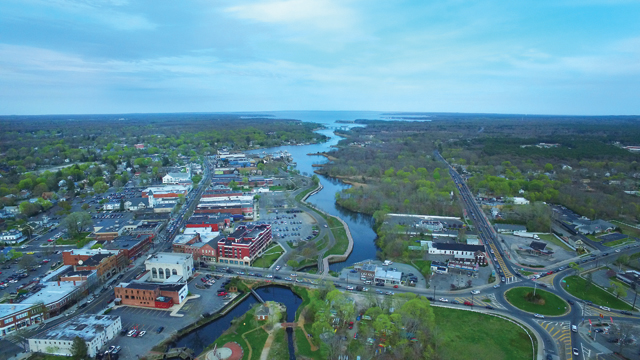 I’ve seen downtown Riverhead and Riverside many times in my life, but never from this angle. Beautiful! (Credit: Andrew LePre/LePre Media)