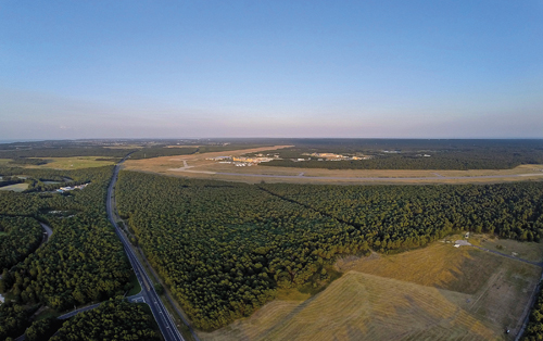 A plan for about 2,300 town-owned acres at Enterprise Park at Calverton was recently submitted to Town Board members. (Credit: Andrew Lepre)