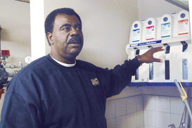 Junius Atkins Jr. has been working at Suffolk County Community College for over 35 years. The Riverhead High School graduate, who works in a custodial supervisory role, was recently recognized for his service with a SUNY Chancellor's Award, one of five given each year. SUNY employs 50,000 people statewide. (Credit: Cyndi Murray)