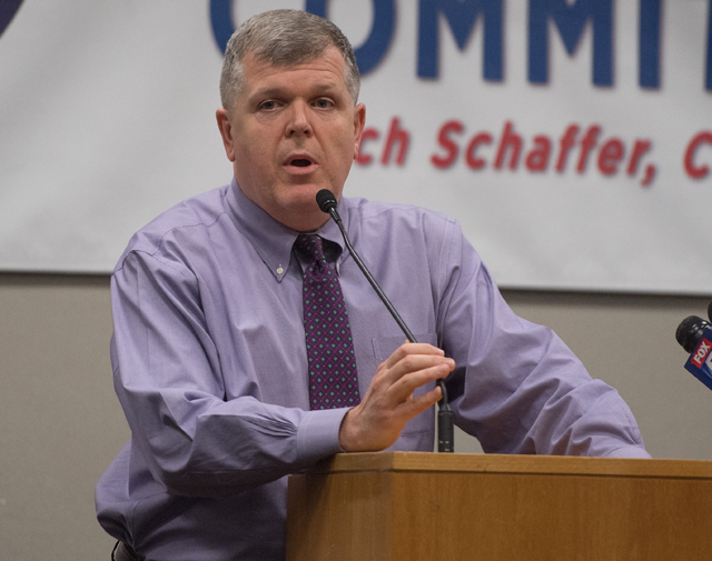 Suffolk County Democratic Chairman Rich Schaffer at his party's gala Tuesday. (Credit: Robert O'Rourk)