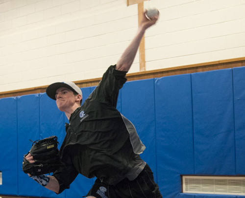 Nick Herzog, a left-hander with a tough curveball, is one of Riverhead's three projected starting pitchers. (Credit: Robert O'Rourk)