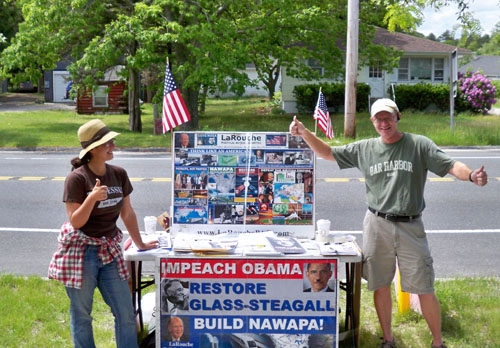 Protestors outside the Riverhead Post Office Saturday afternoon. (Credit: Jerry Bilinski, courtesy)