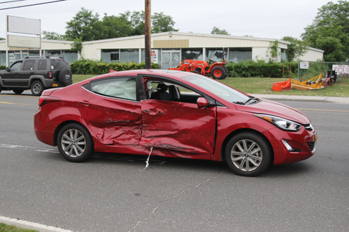 This car was involved in an accident Thursday on Route 58. (Credit: Jen Nuzzo)