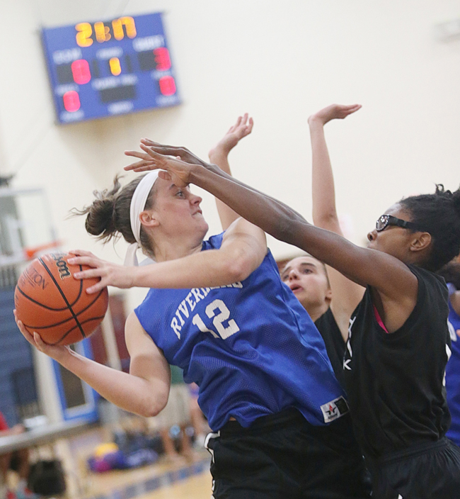 Riverhead forward Sam Dunn scored 16 points against Deer Park. (Credit: Garret Meade)