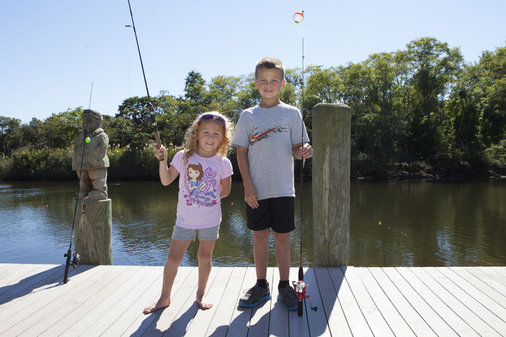 Robert Gabrielsen, 8, of Jamesport and sister Ava, 6