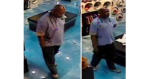 Police say this man bought $1,000 worth of sneakers with a stolen credit card.