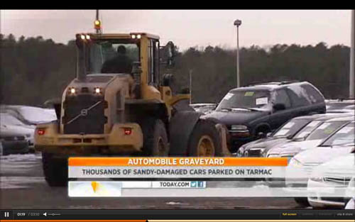 Sandy-damaged cars being stored in Calverton by the thousands, Riverhead, N.Y. Sandy-damaged cars being stored in Calverton by the thousands, Riverhead, N.Y.