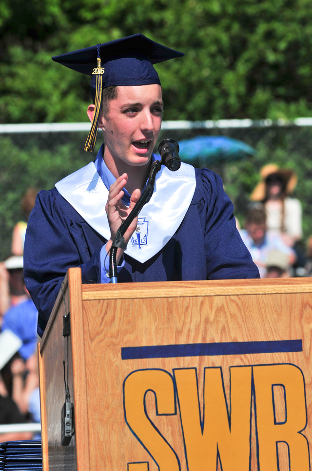 Salutatorian opening remarks by Nicholas S. Maritato. (Credit: Bill Landon)