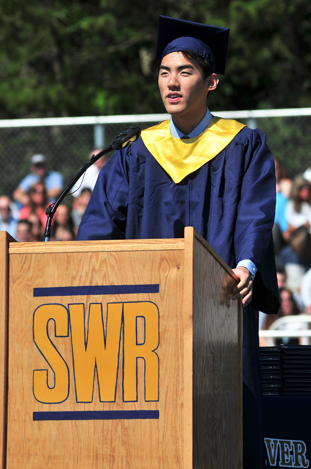 Words of farewell from Valedictorian Kelvin Ma. (Credit: Bill Landon)